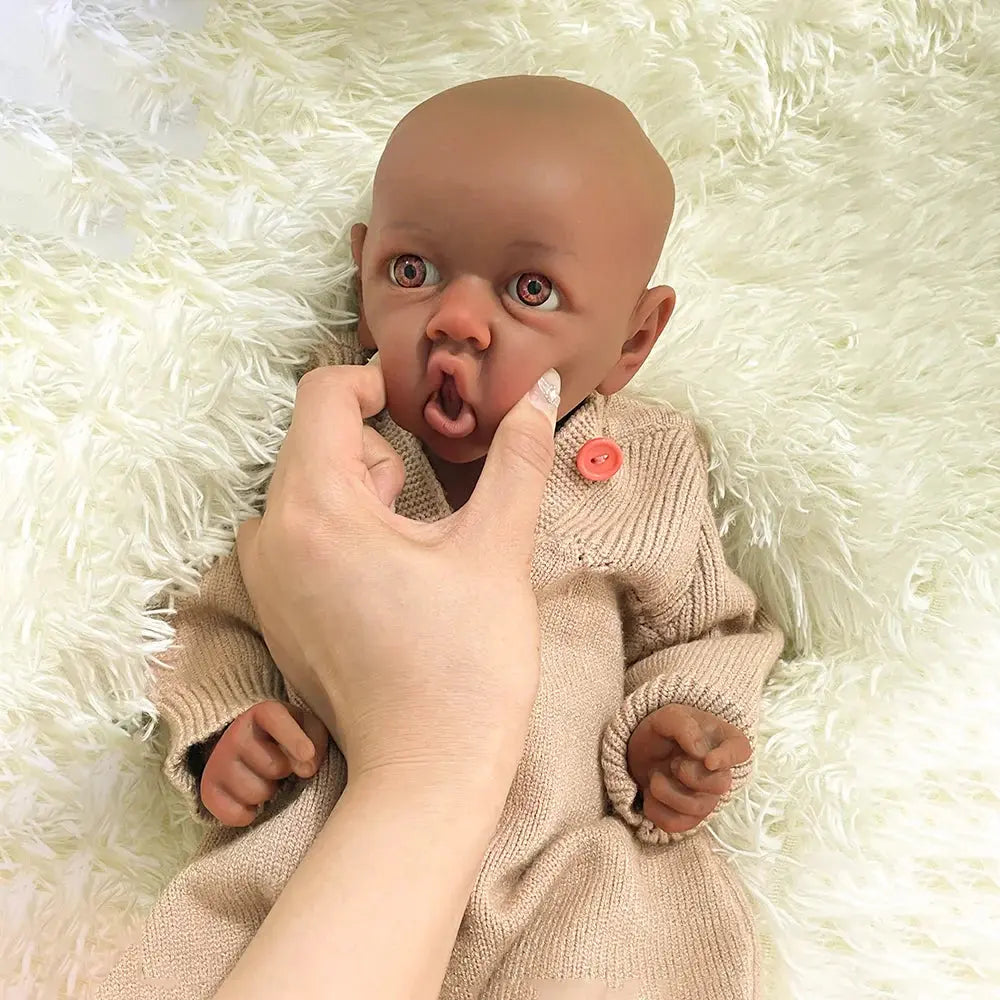 Image of Reborn Baby Dolls Full Platinum Silicone Body Baby Black Girl Reborn