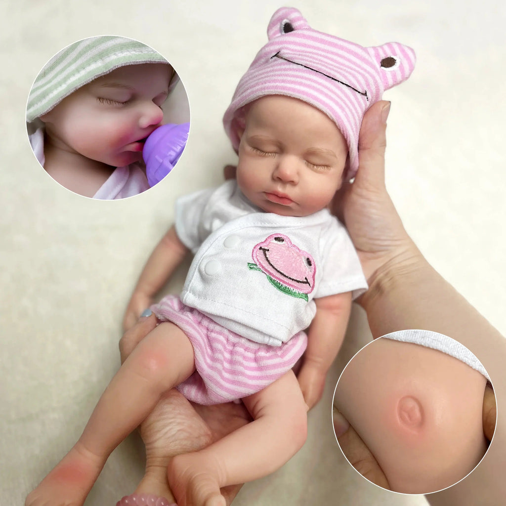 Image of Reborn Baby Dolls 13Inch Open Mouth Loulou Girl&Boy Painted Full Body