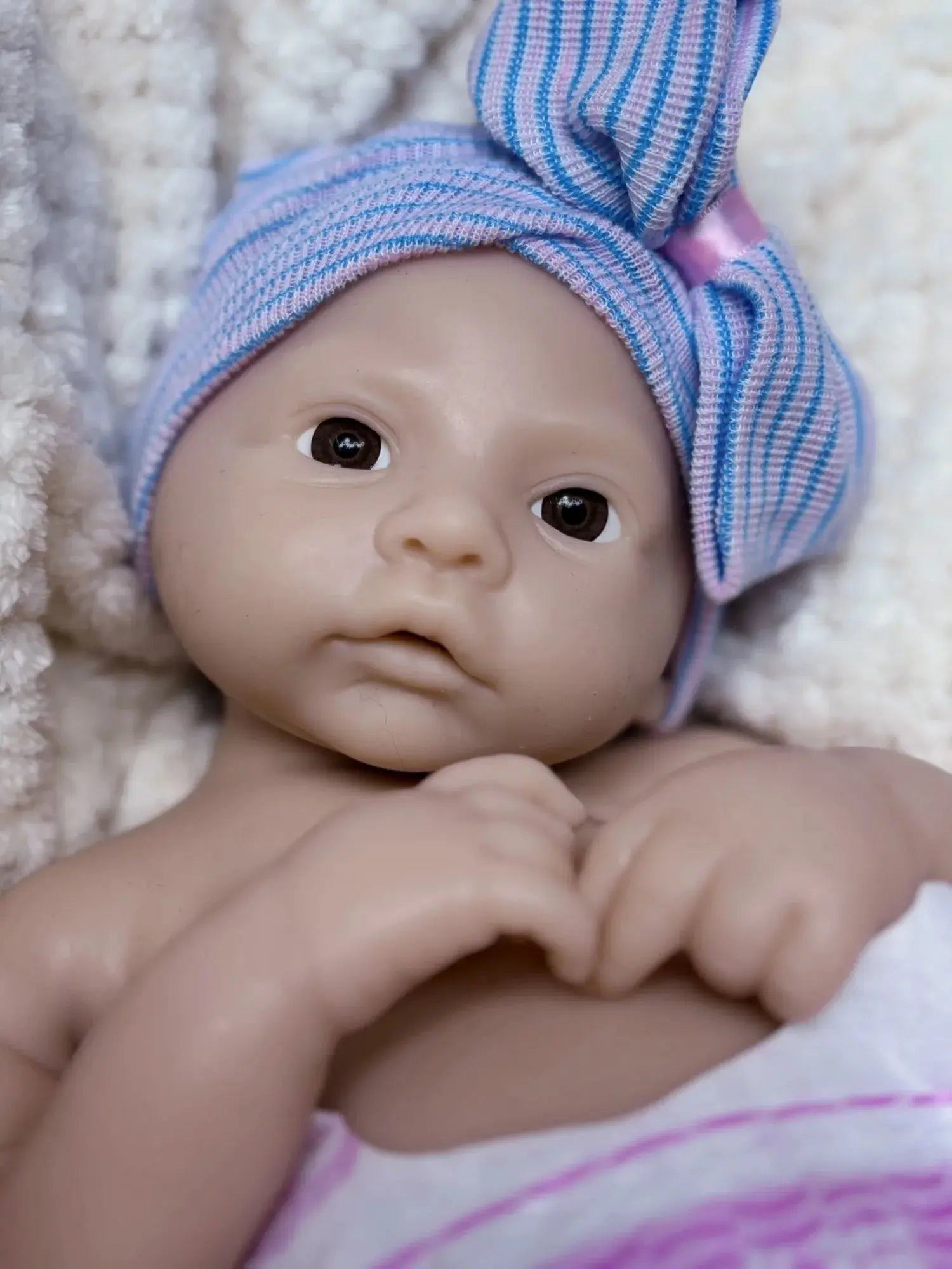 Image of Reborn Baby Dolls 18Nch Meadow Girl Can Open Mouth Full Solid Soft