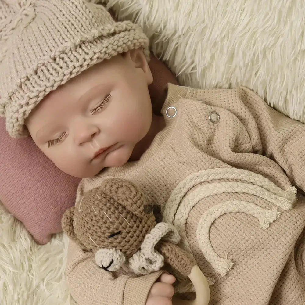 Image of Reborn Baby Dolls Fake Sleeping Silicone Reborn Baby Boy Newborn Doll