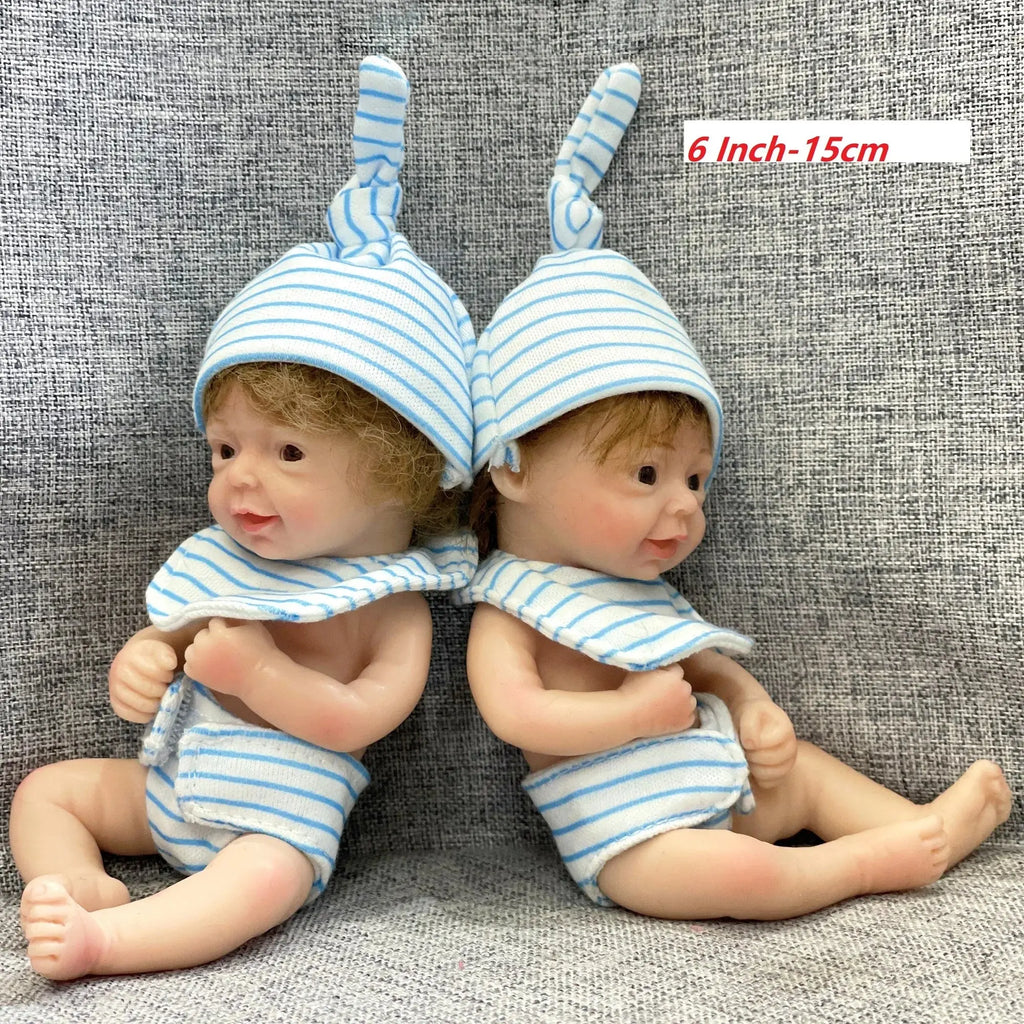 Image of Reborn Baby Dolls 6Inch Mini Palm Full Solid Silicone Bebe Reborn