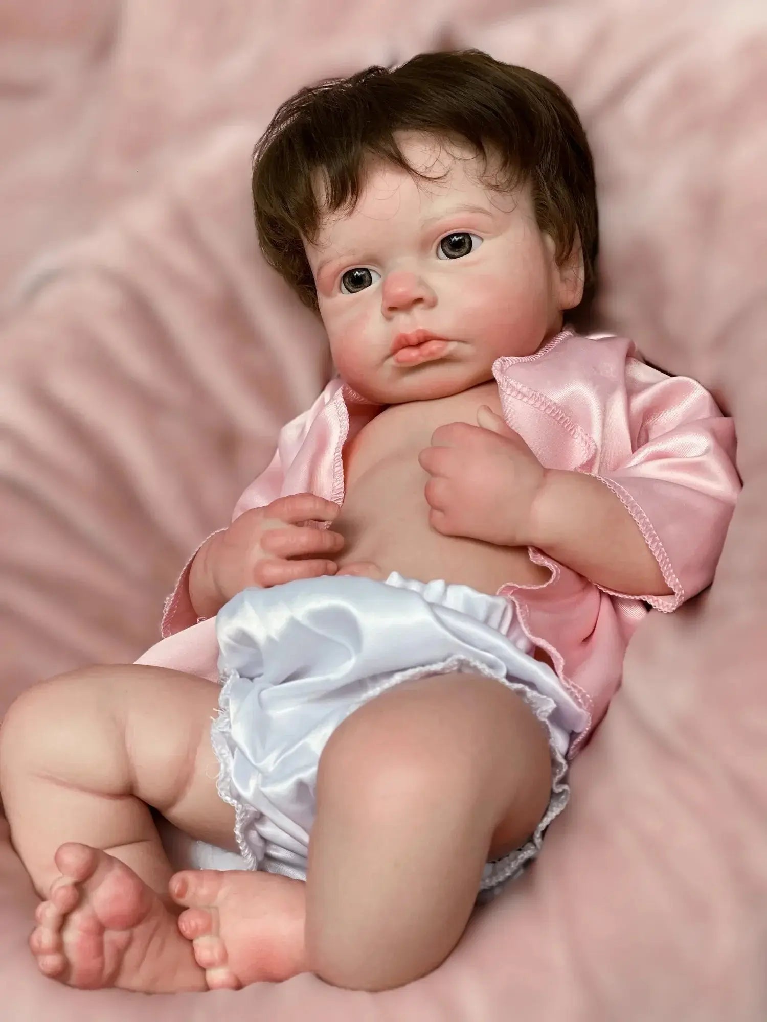 Image of Reborn Baby Dolls 45Cm Solid Silicone Loulou Bebe Reborn Girl With