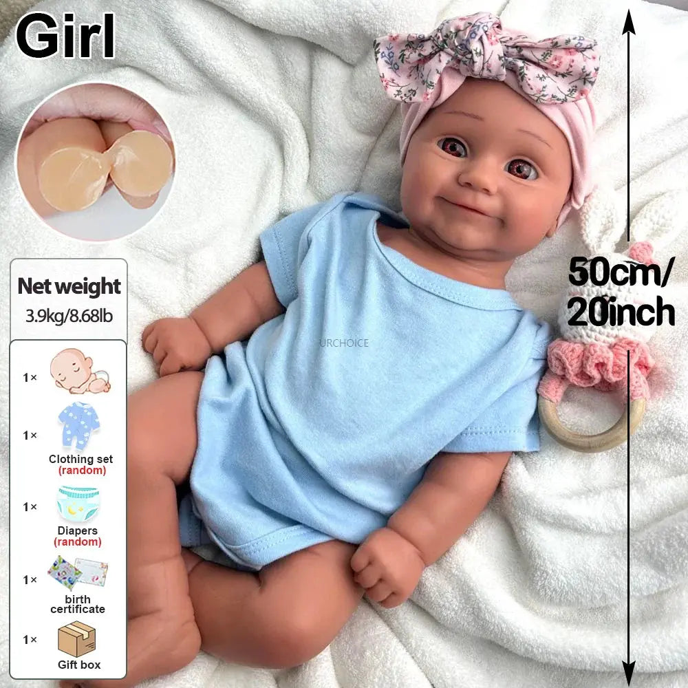 Image of Reborn Baby Dolls 20Inch Parenting Practice Weighted Silicone Reborn