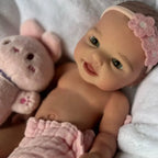 Image of Reborn Baby Dolls 40Cm Can Open Mouth Full Body Silicone Bebe Reborn