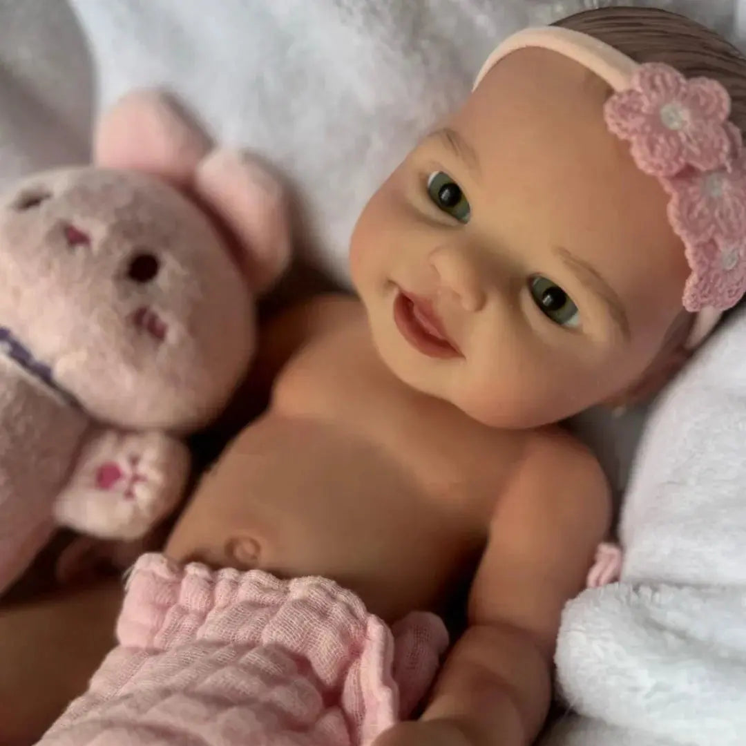 Image of Reborn Baby Dolls 40Cm Can Open Mouth Full Body Silicone Bebe Reborn