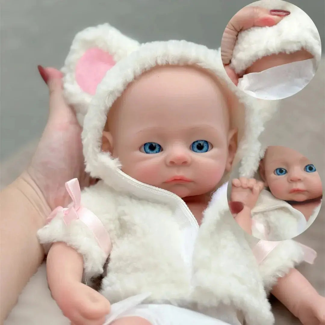 Image of Reborn Baby Dolls 33Cm Can Washable Full Body Solid Silicone Bebe