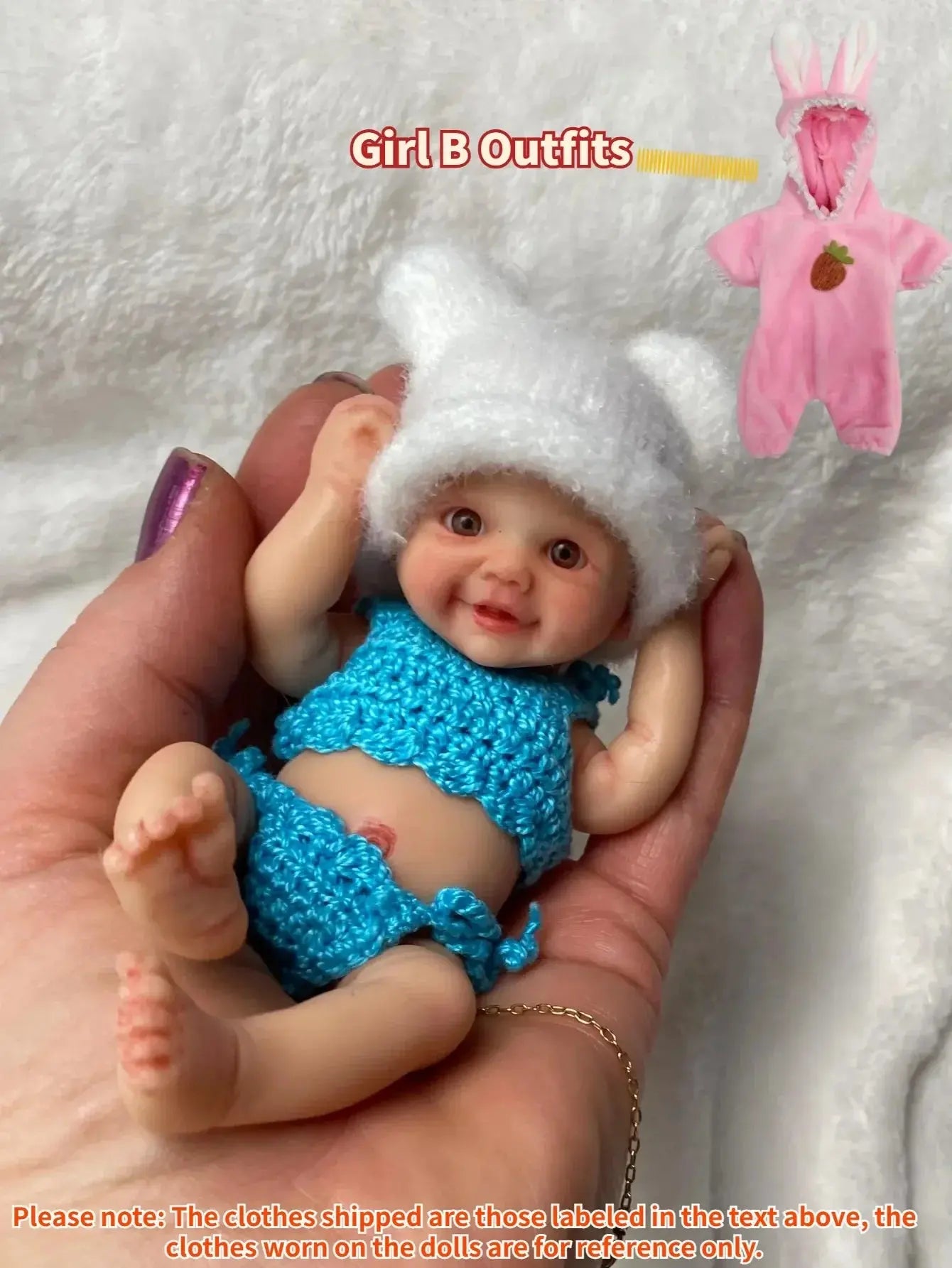 Image of Reborn Baby Dolls 6 Inch Solid Silicone Reborn Doll Girl And Boy