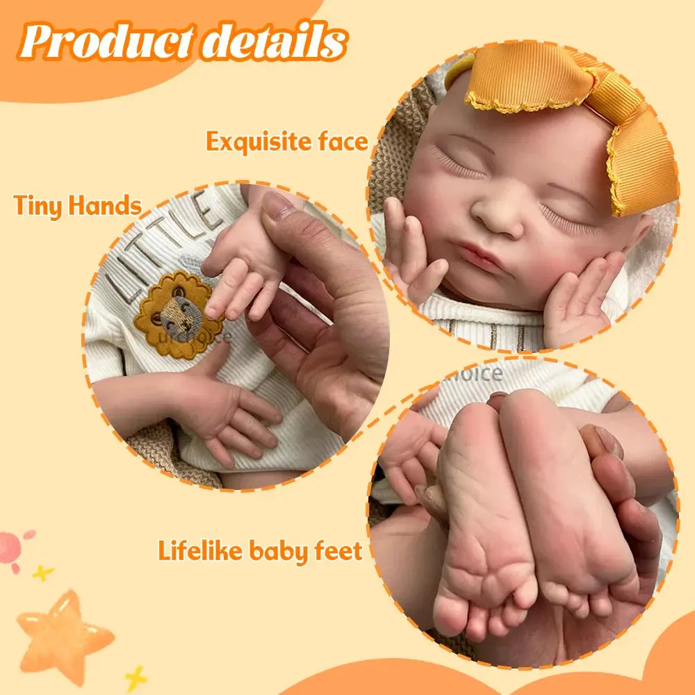 Image of Reborn Baby Dolls Newborn Silicone Baby Doll Full Body Weighted Hand