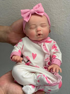 Image of Reborn Baby Dolls 35Cm Close Eyes Solid Silicone Bebe Reborn Girl Can