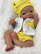 Image of Reborn Baby Dolls 26Cm Dark Skin Lanny Solid Silicone Reborn Baby
