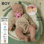 Image of Reborn Baby Dolls Fake Sleeping Silicone Reborn Baby Boy Newborn Doll
