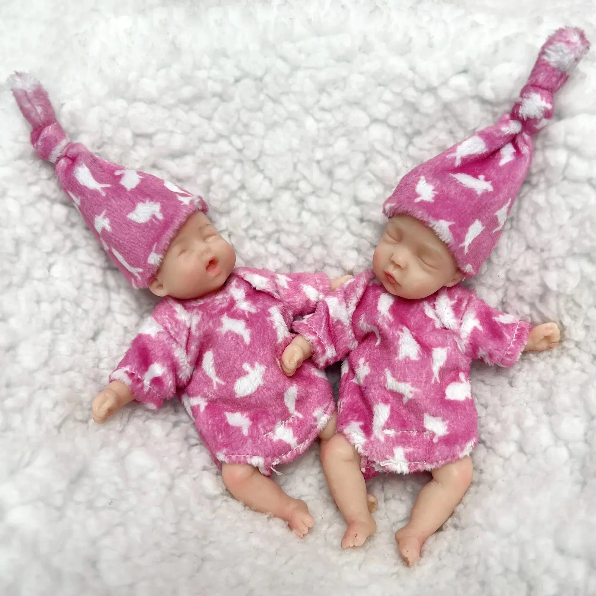 Image of Reborn Baby Dolls 11Cm Painted Mini Silicone Palm Girl With 2 Set Of