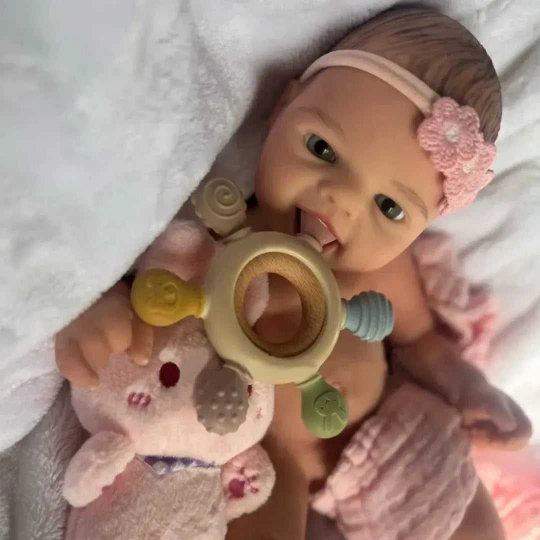 Image of Reborn Baby Dolls 40Cm Can Open Mouth Full Body Silicone Bebe Reborn