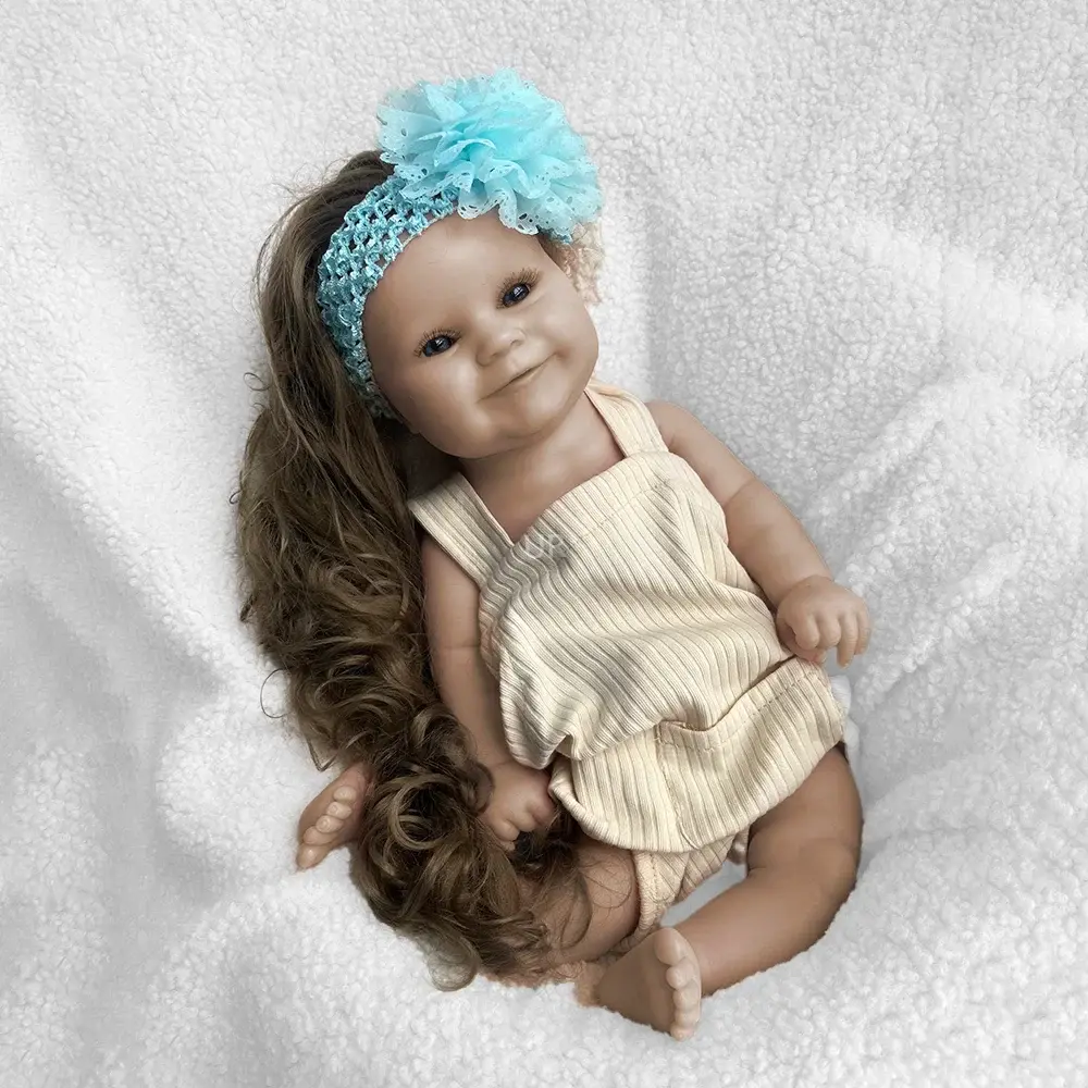 Image of Reborn Baby Dolls Painted Newborn Girl Maddie With Hair Artist
