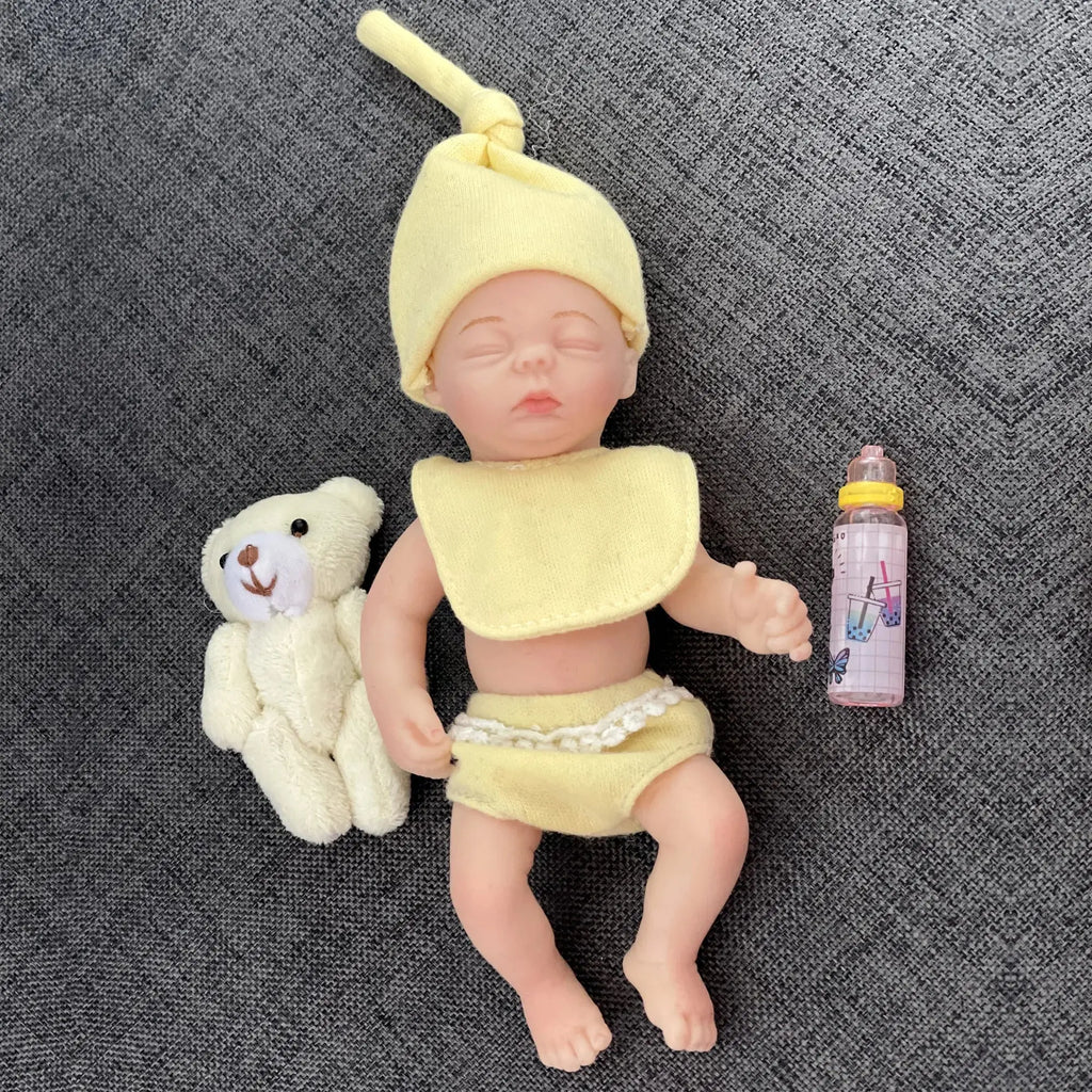 Image of Reborn Baby Dolls 6 Inch Full Solid Silicone Bebe Palm Reborn Doll