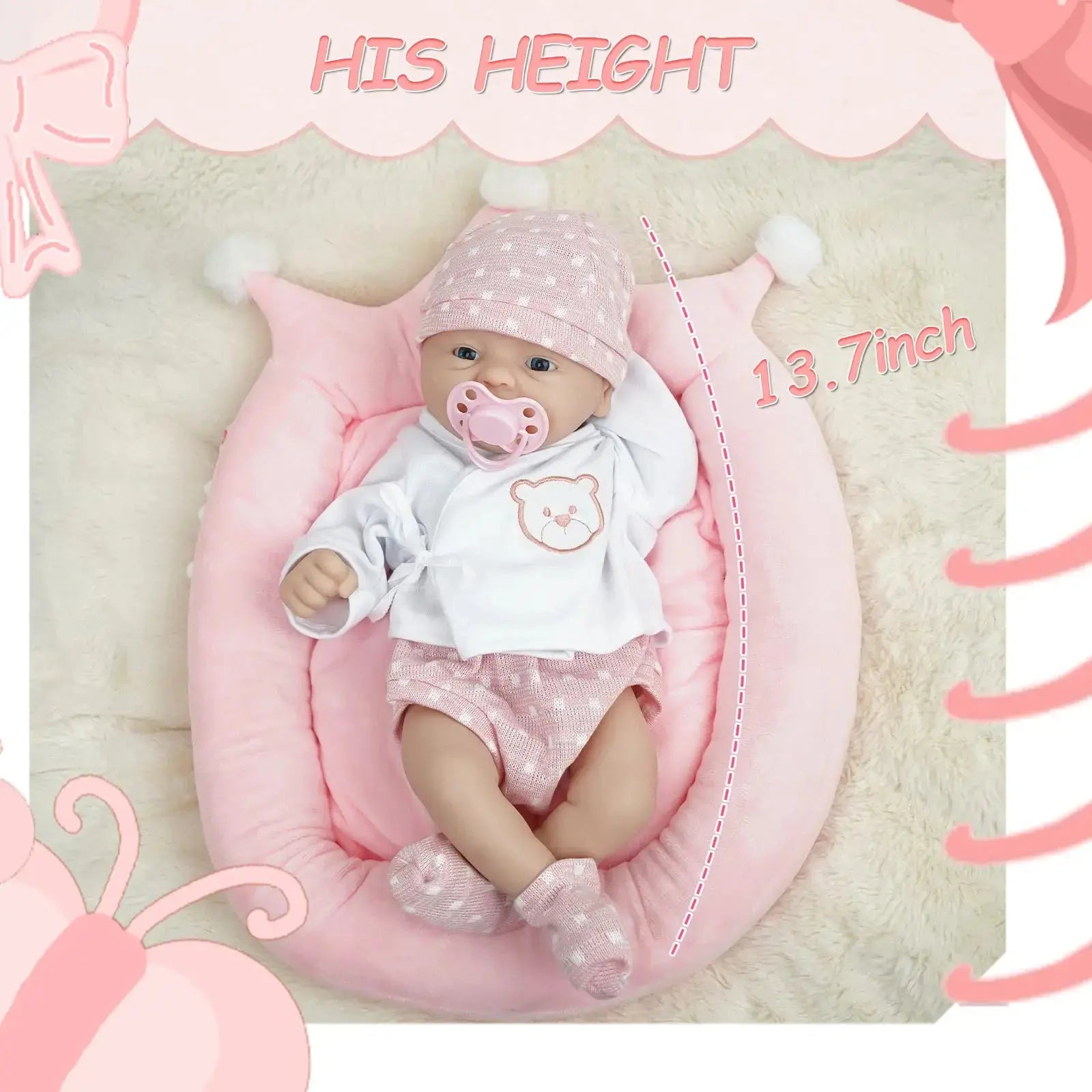 Image of Reborn Baby Dolls Realistic Reborn Baby Doll 14" Girl Soft Silicone
