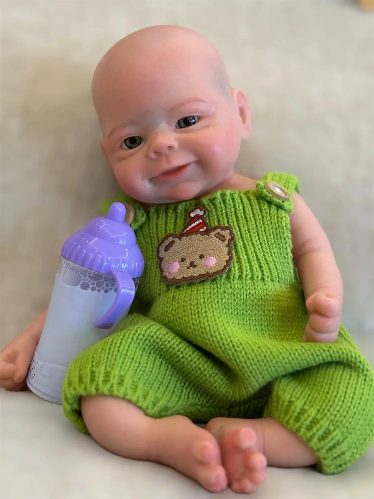 Image of Reborn Baby Dolls 33Cm Can Open Mouth Solid Bebe Reborn Girl/Boy With