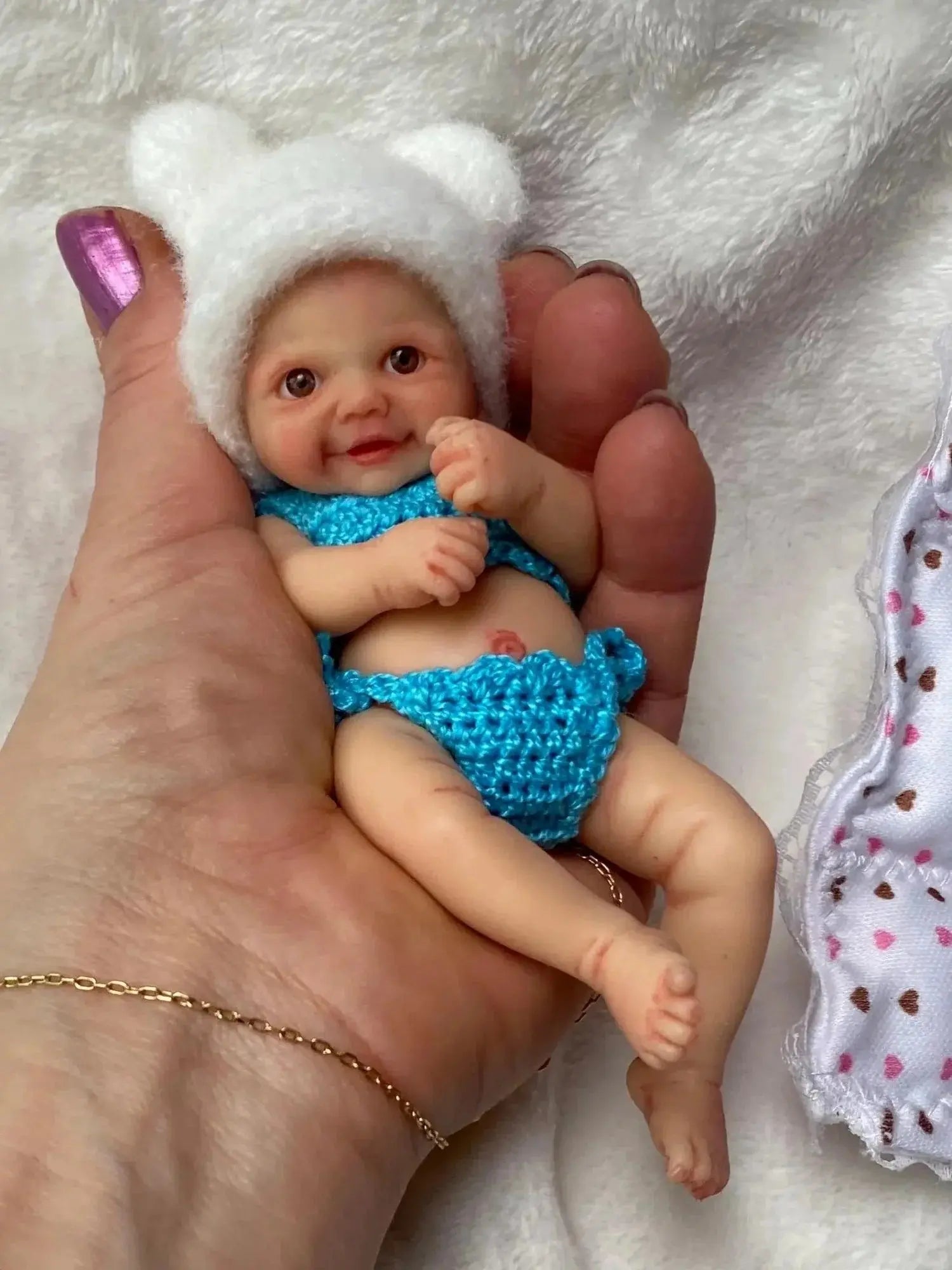 Image of Reborn Baby Dolls Lovely 6 Inch Palm Mini Newborn Babies Full Body