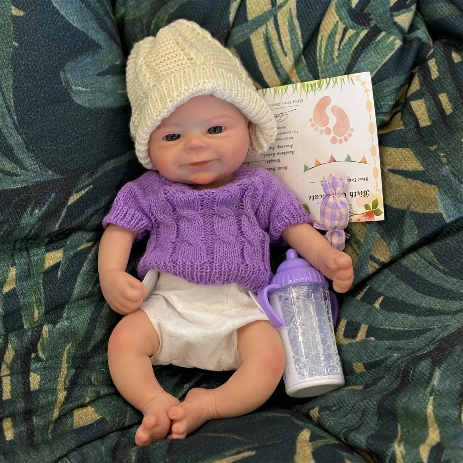 Image of Reborn Baby Dolls Can Open Mouth 33Cm Washable Solid Silicone Bebe