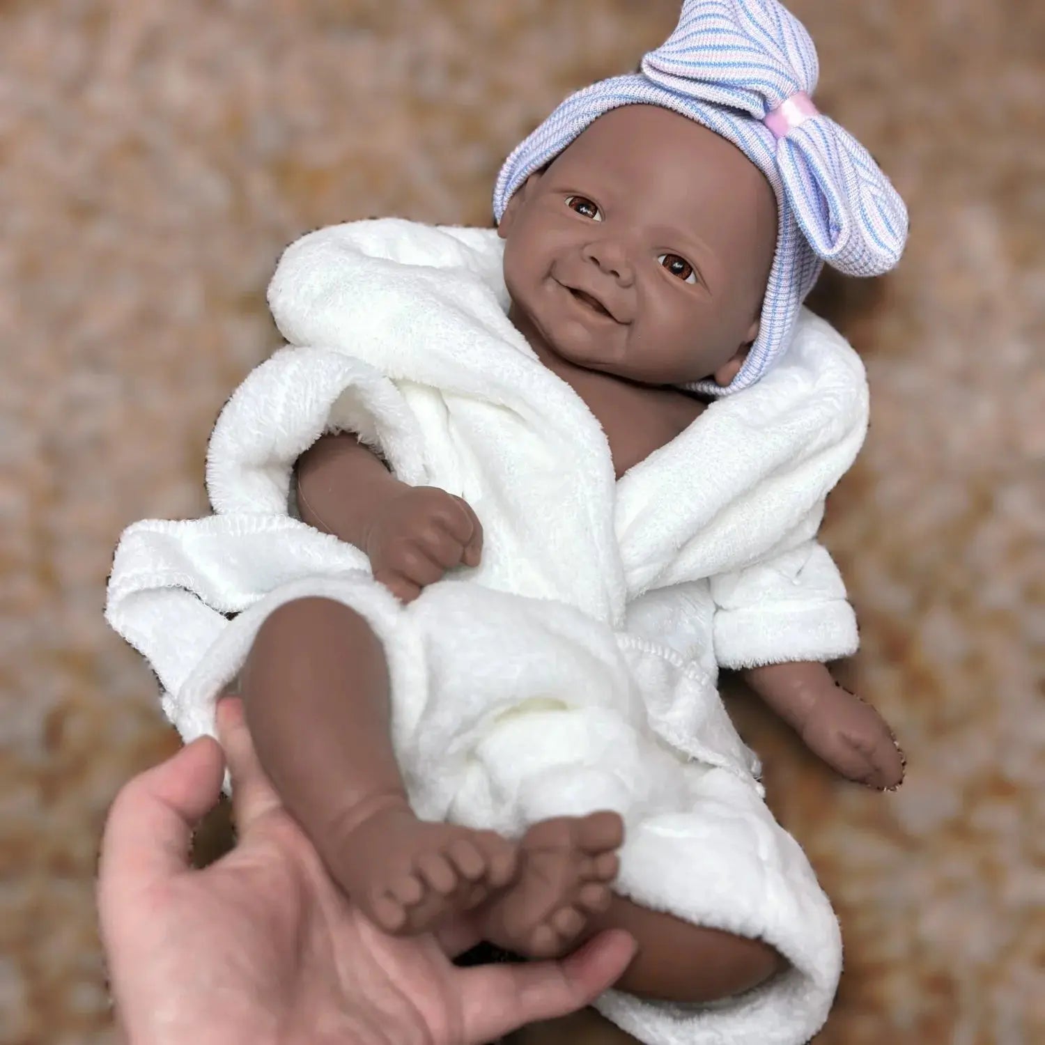 Image of Reborn Baby Dolls 18Inch Dark Skin African Girl Vivienne Reborn Doll