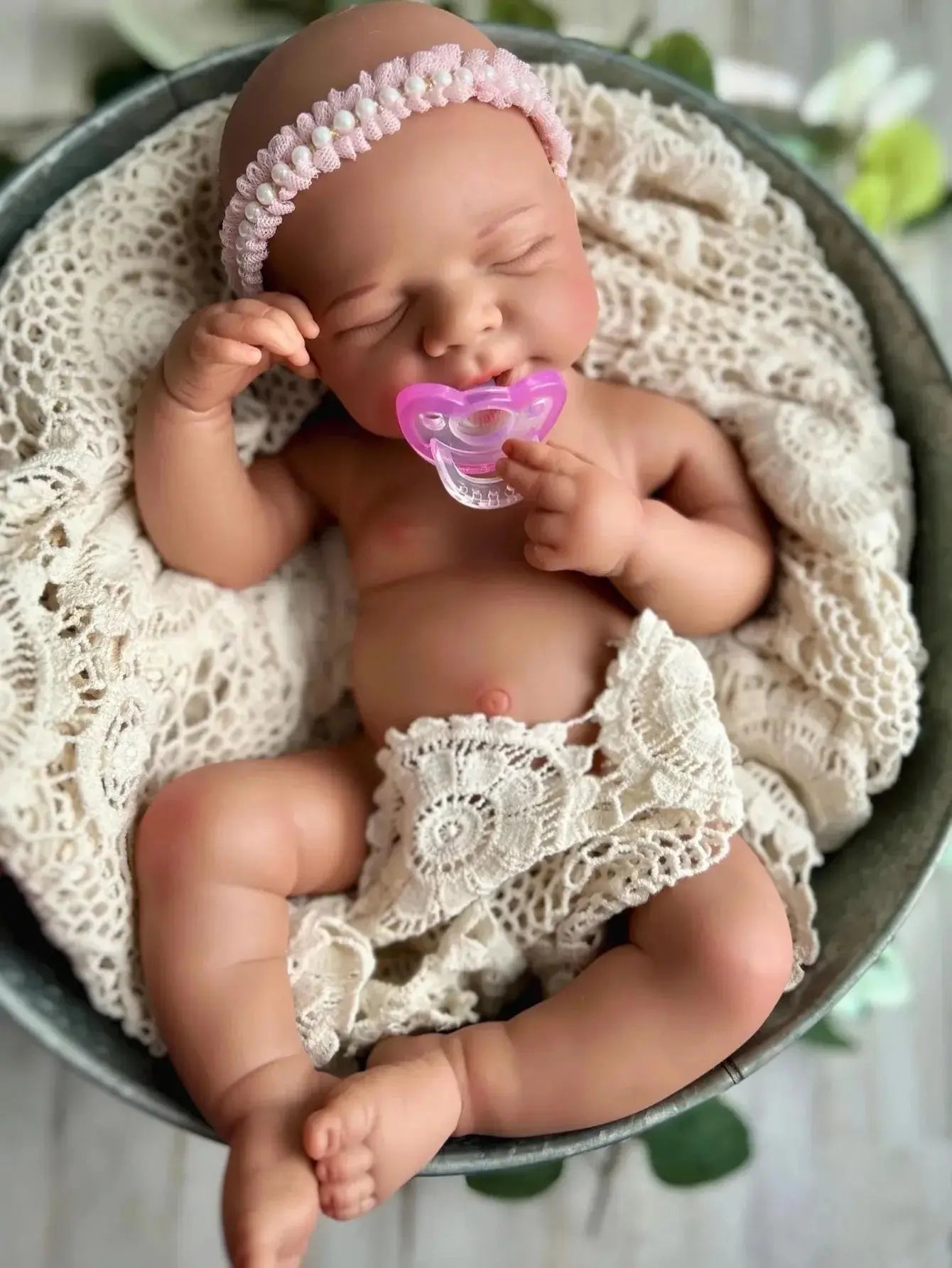 Image of Reborn Baby Dolls 18 Inch (Fair Skin)Pascale Girl Silicone Doll -