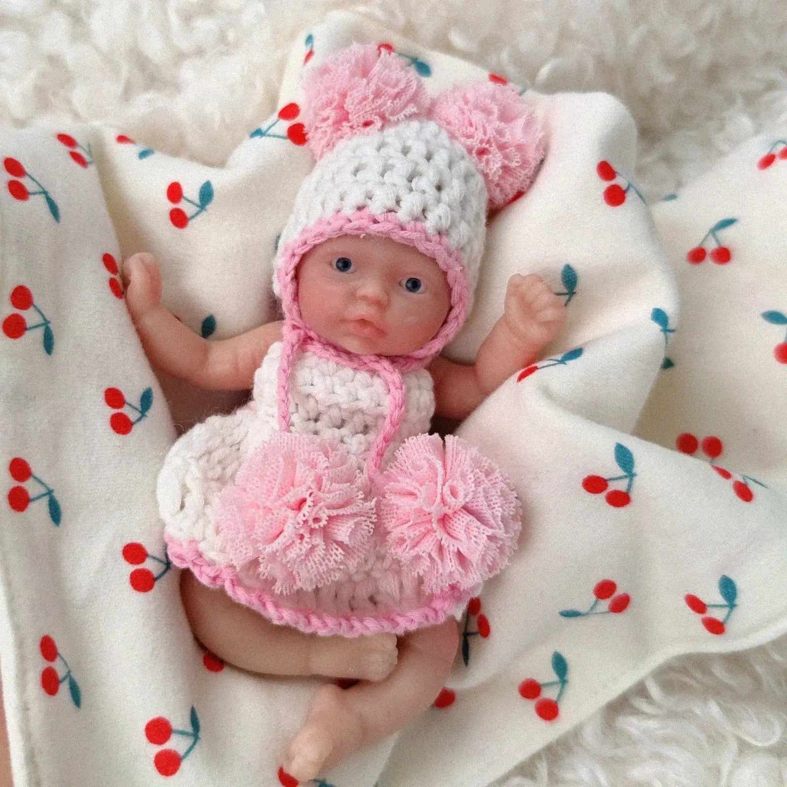 Image of Reborn Baby Dolls 4.5 Inch Reborn Baby Dolls Sleeping Silicone Full