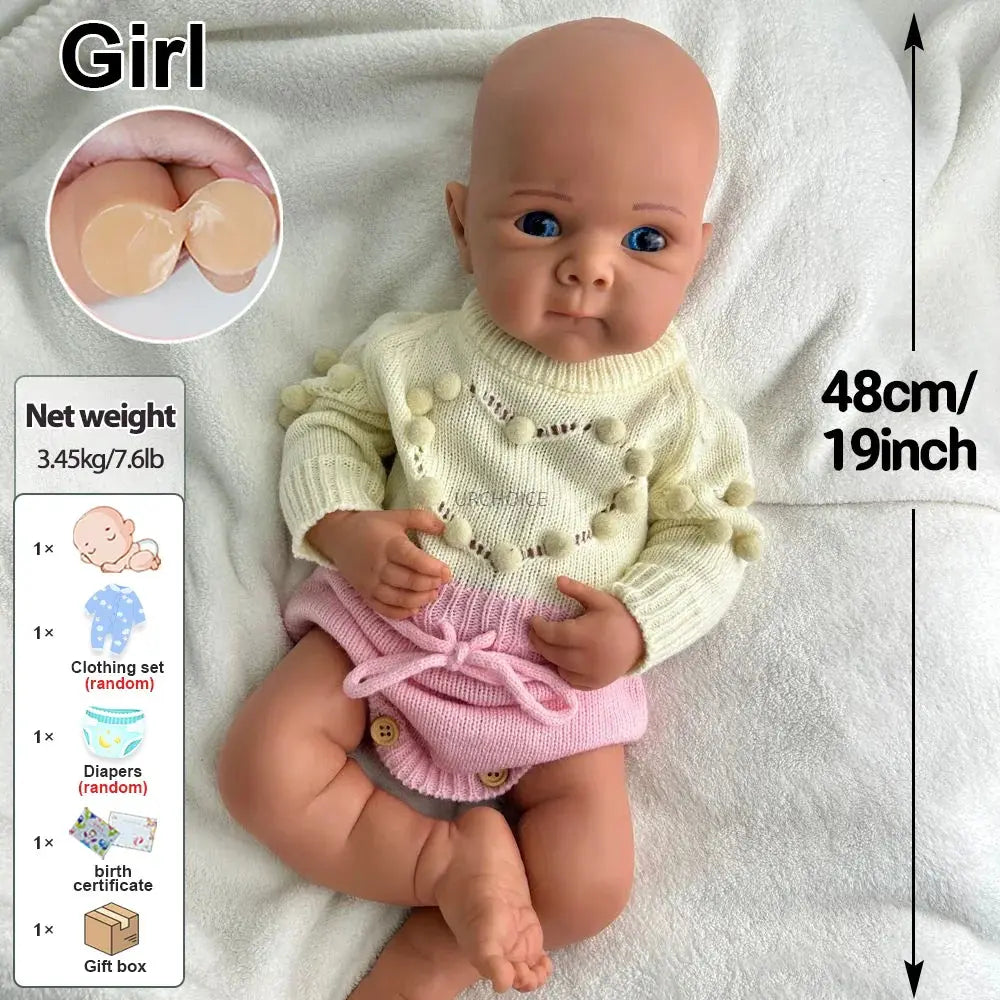 Image of Reborn Baby Dolls 19Inch Baby Girl Bettie Full Body Soft Silicone