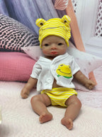Image of Reborn Baby Dolls 26Cm Dark Skin Lanny Solid Silicone Reborn Baby