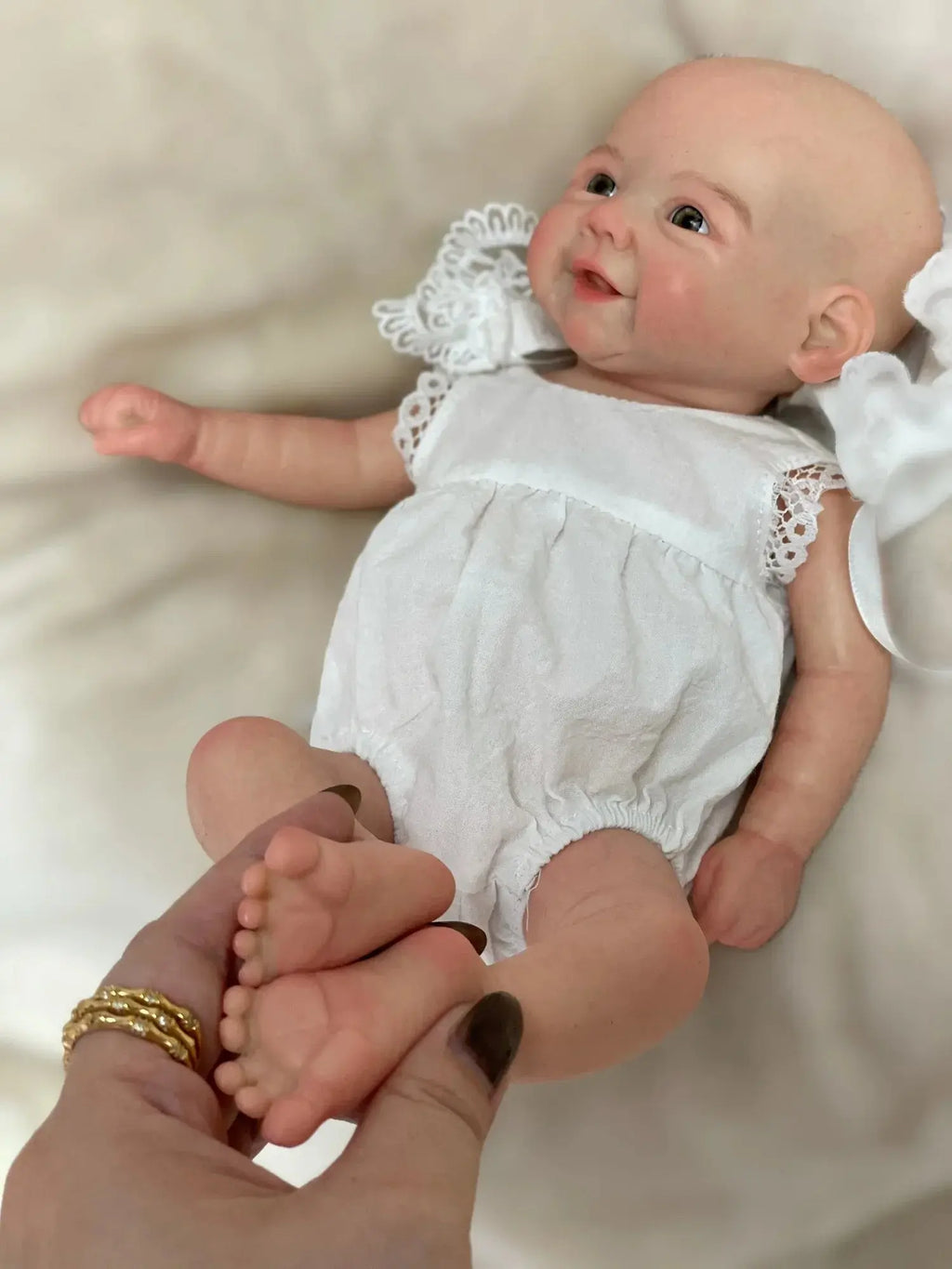 Image of Reborn Baby Dolls 33Cm Cuddly Vivienne Full Body Solid Silicone