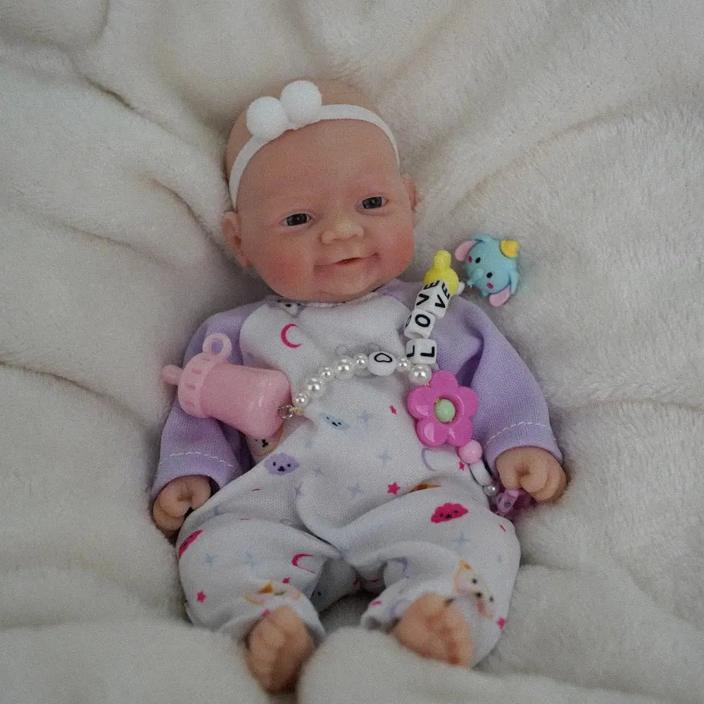 Image of Reborn Baby Dolls 7" Micro Preemie Full Silicone Sweet Baby Doll  