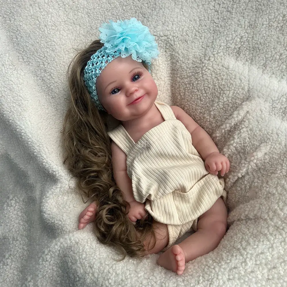 Image of Reborn Baby Dolls Painted Newborn Girl Maddie With Hair Artist