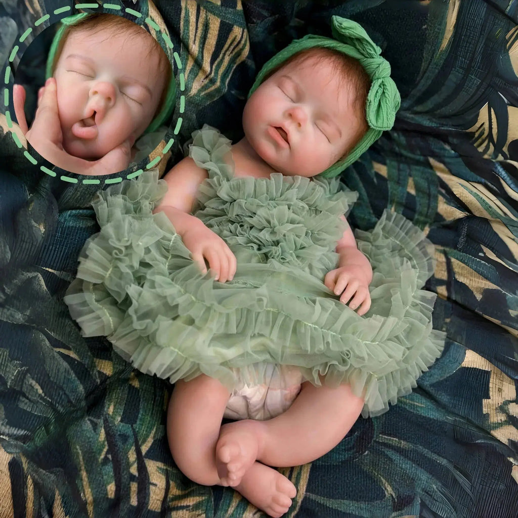 Image of Reborn Baby Dolls 20Inch Open Mouth Silicone Girl Reborn Full Solid