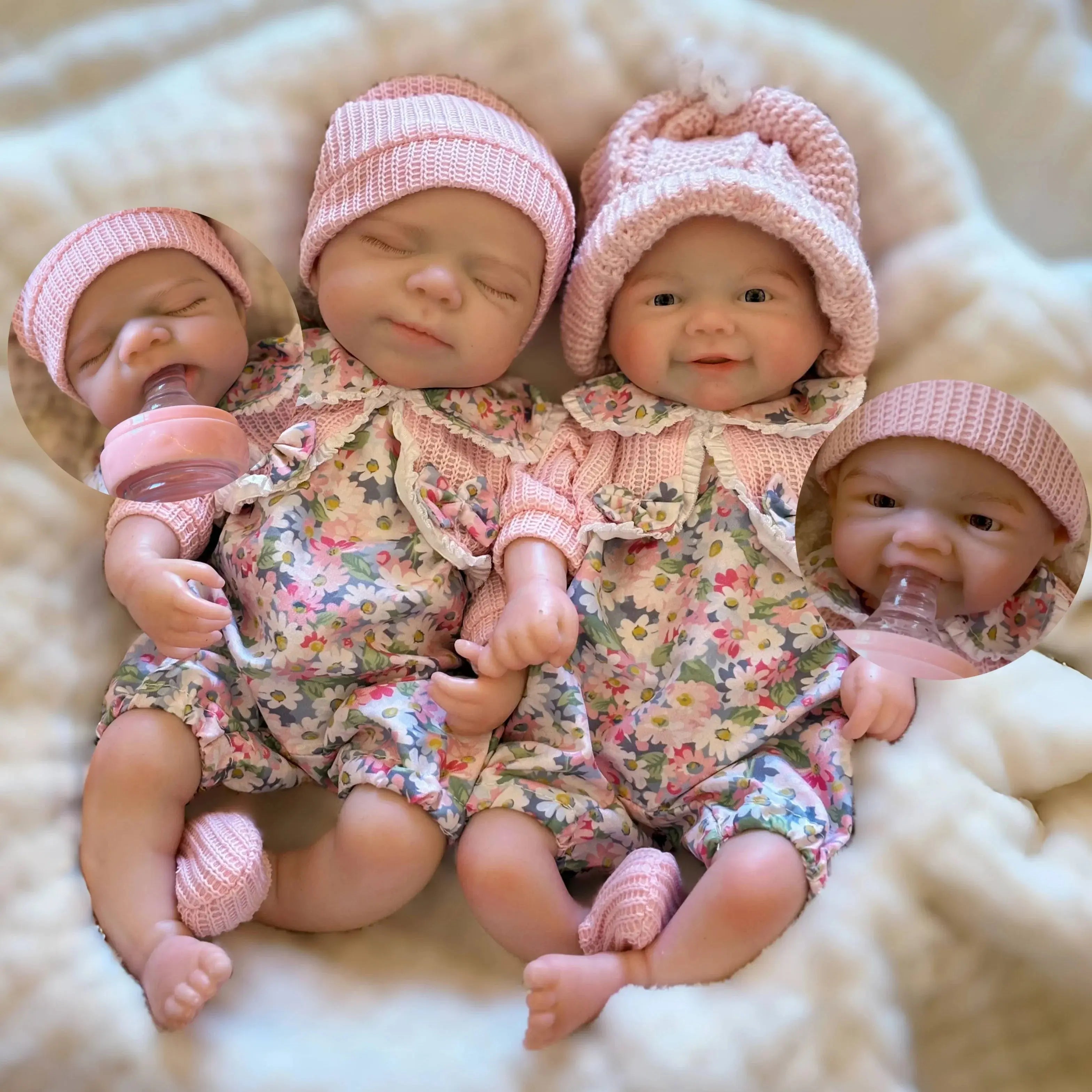 Image of Reborn Baby Dolls 13Inch Open Mouth Reborn Dolls Pascale&Vivienne