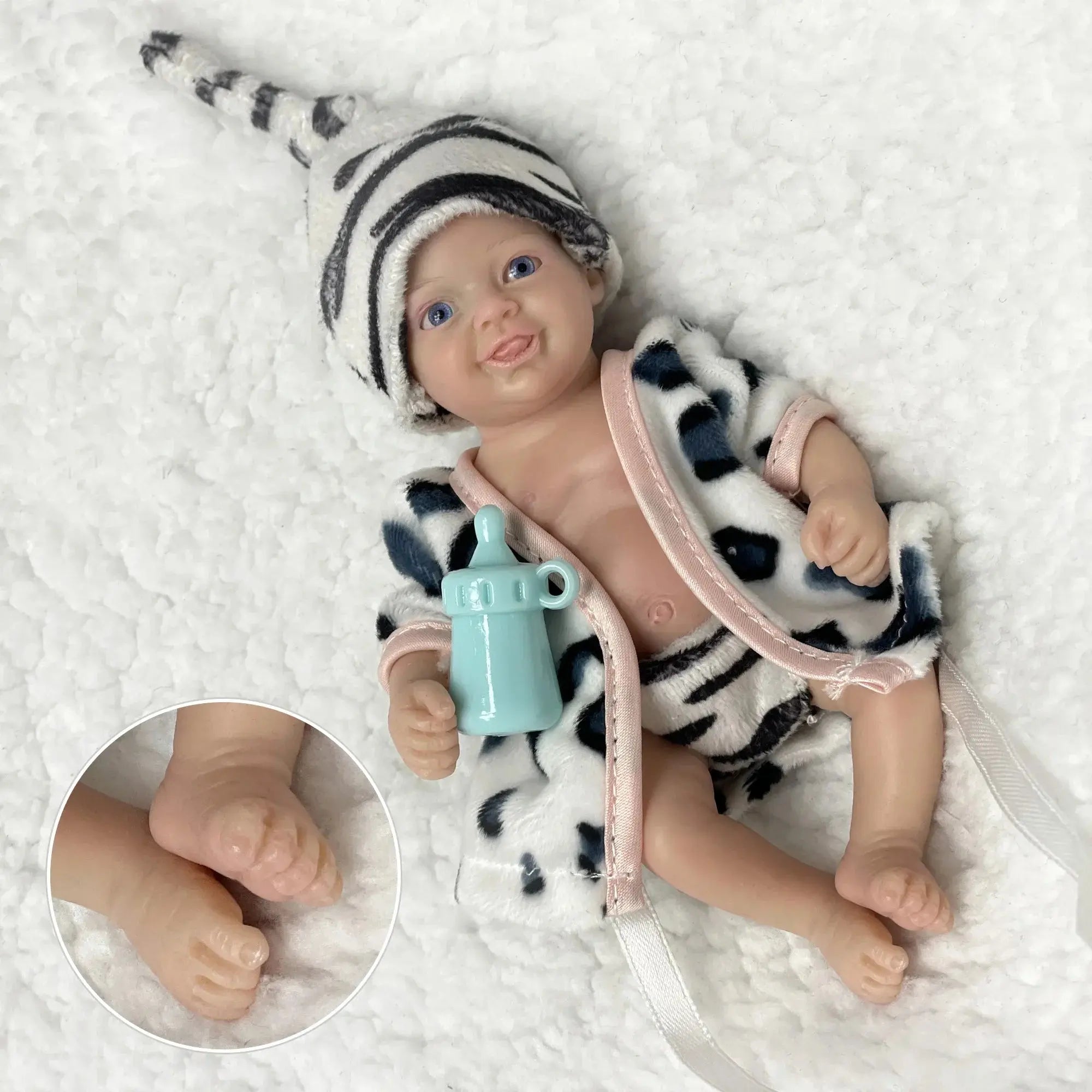 Image of Reborn Baby Dolls 6Inch Mini Palm Full Solid Silicone Bebe Reborn