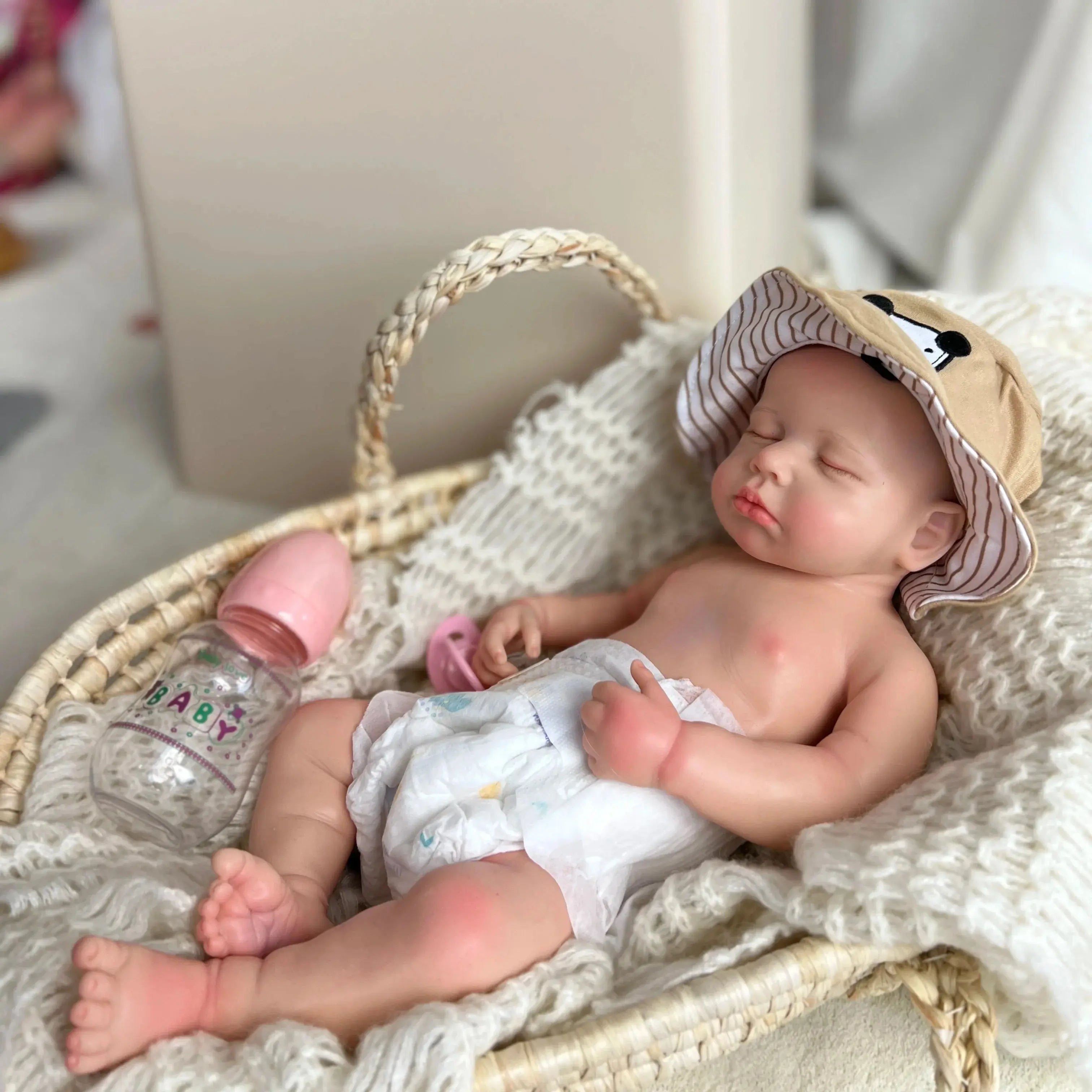 Image of Reborn Baby Dolls 45Cm Boy Loulou Bebê Reborn De Silicone