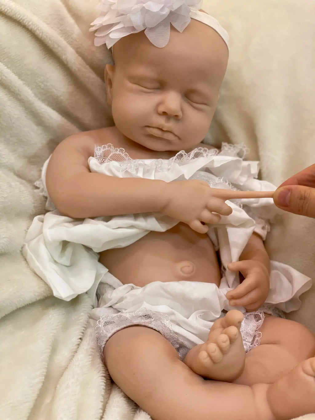 Image of Reborn Baby Dolls Loulou Boy/Girl 18Inch Bebê Reborn De Silicone
