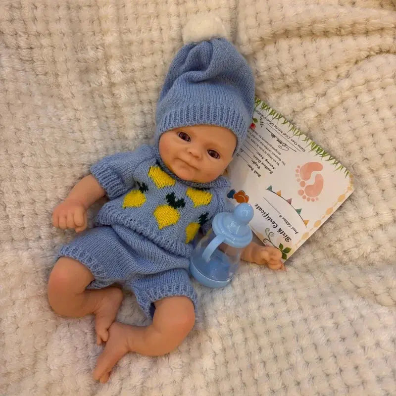 Image of Reborn Baby Dolls 13Inch Silicone Bebe Smily Boy Full Solid Slicone