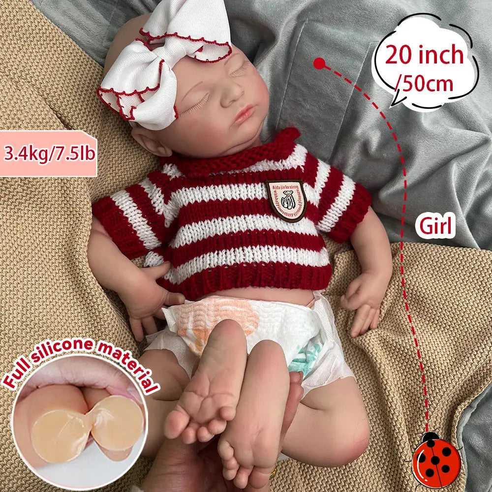Image of Reborn Baby Dolls 20 Inch 50Cm 3.4Kg Real Baby Size Weighted Full