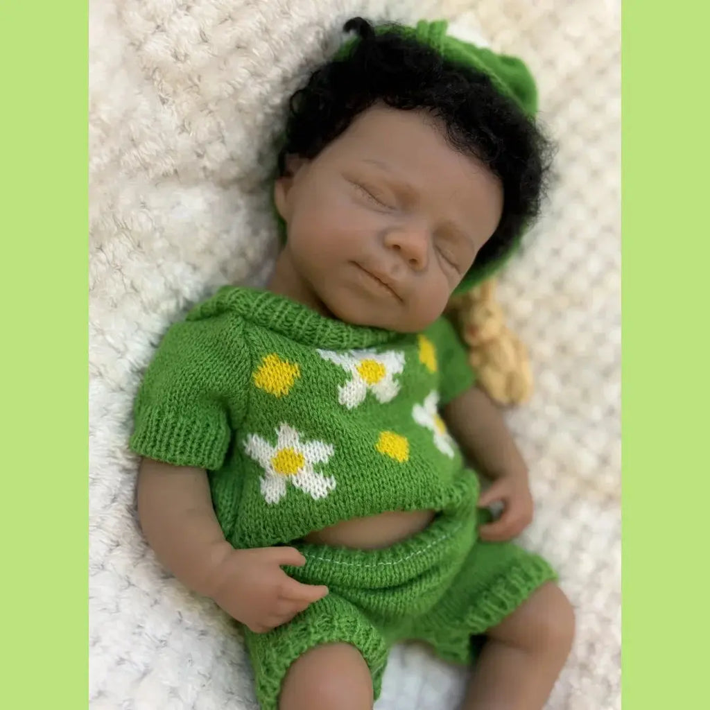 Image of Reborn Baby Dolls Can Open Mouth 26Cm Dark Skin Pascale Full Body