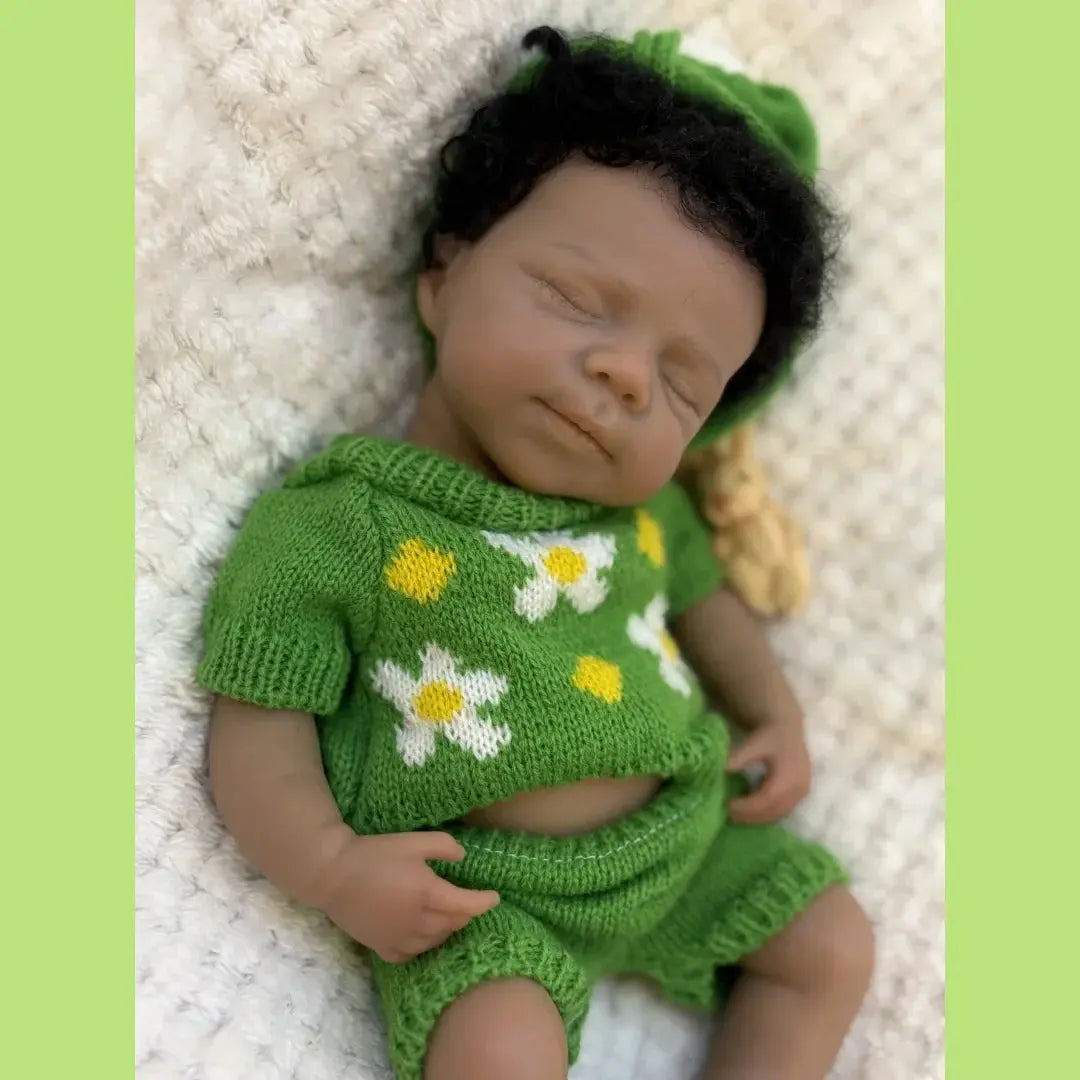 Image of Reborn Baby Dolls Can Open Mouth 26Cm Dark Skin Pascale Full Body
