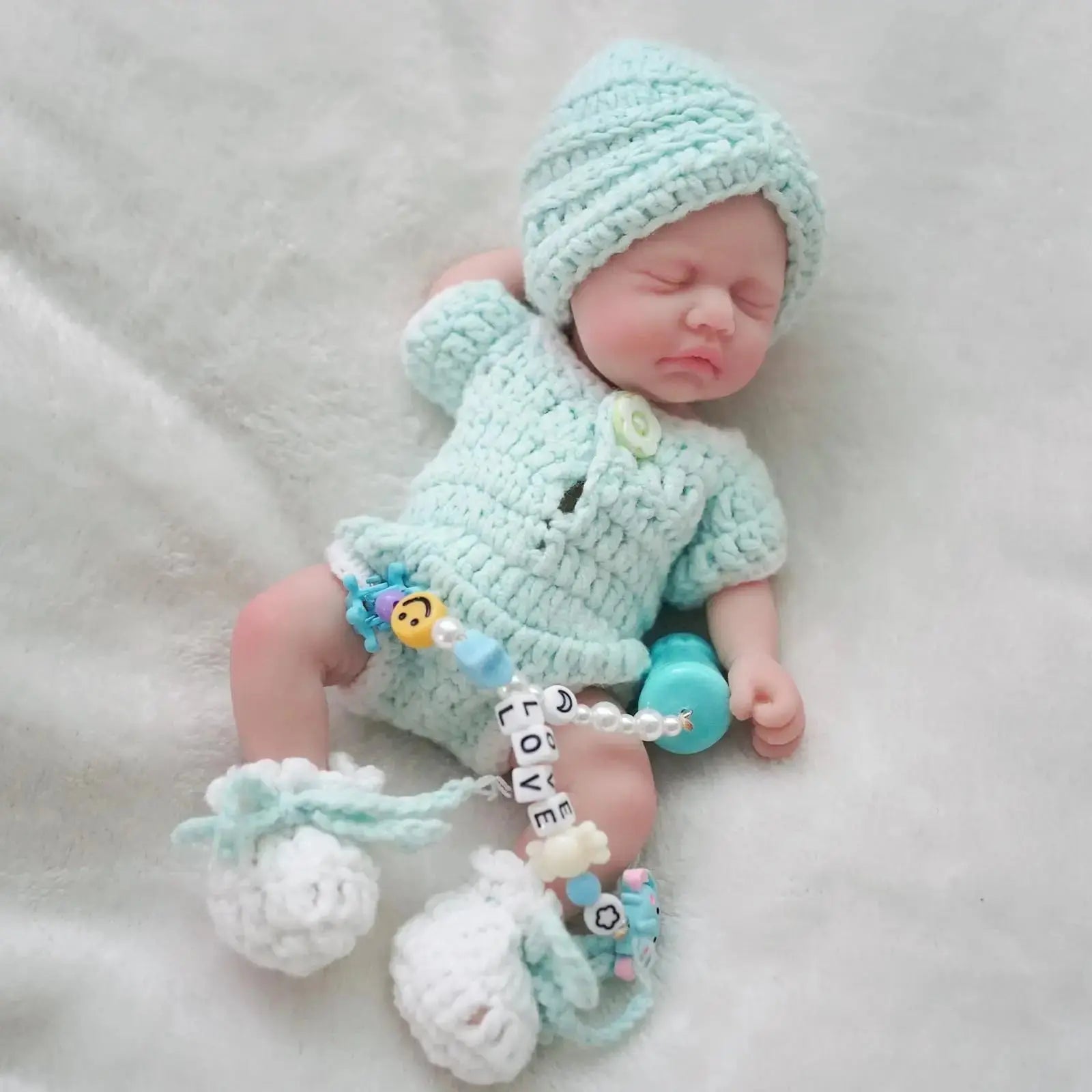Image of Reborn Baby Dolls 7 Inch Miniature Sleeping Girl Full Silicone Mini