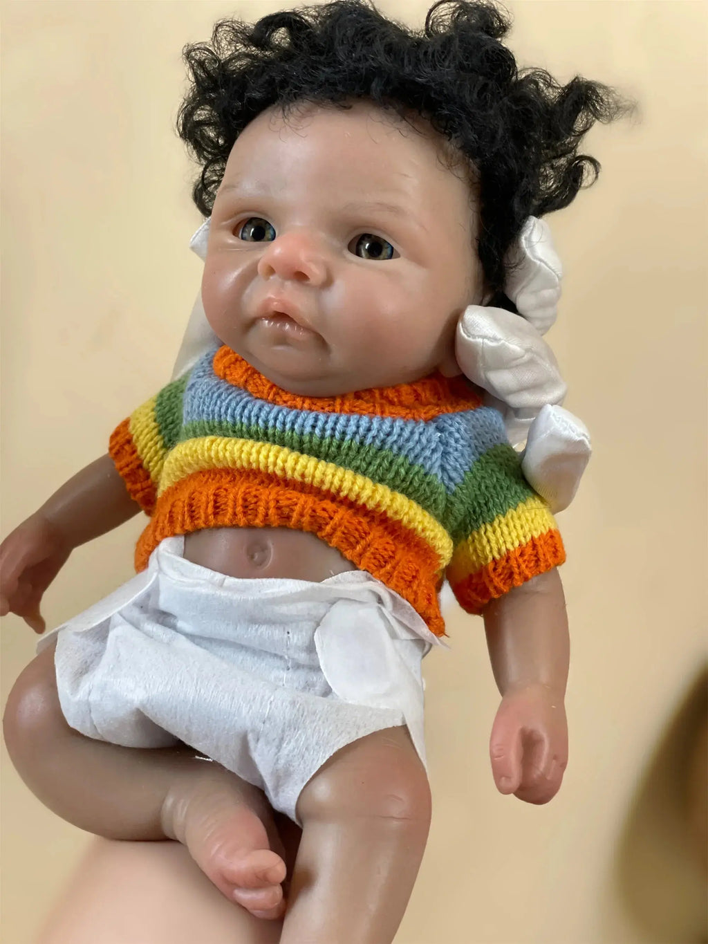 Image of Reborn Baby Dolls 25Cm Reborn Dolls Dark Skin Full Body Soft Solid