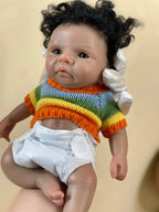Image of Reborn Baby Dolls 25Cm Reborn Dolls Dark Skin Full Body Soft Solid