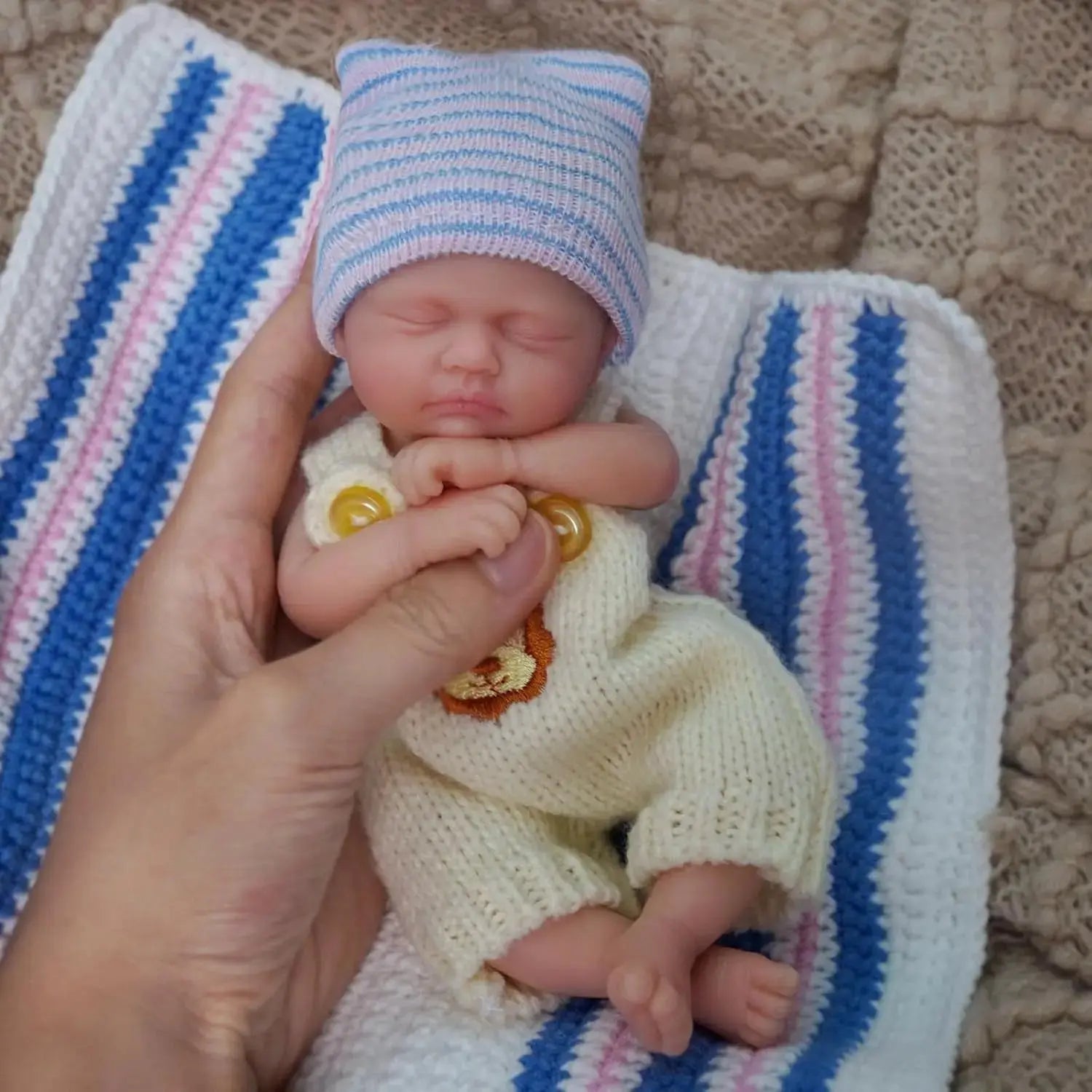 Image of Reborn Baby Dolls Mini Reborn Baby Doll Silicone Full Body 7 Inch