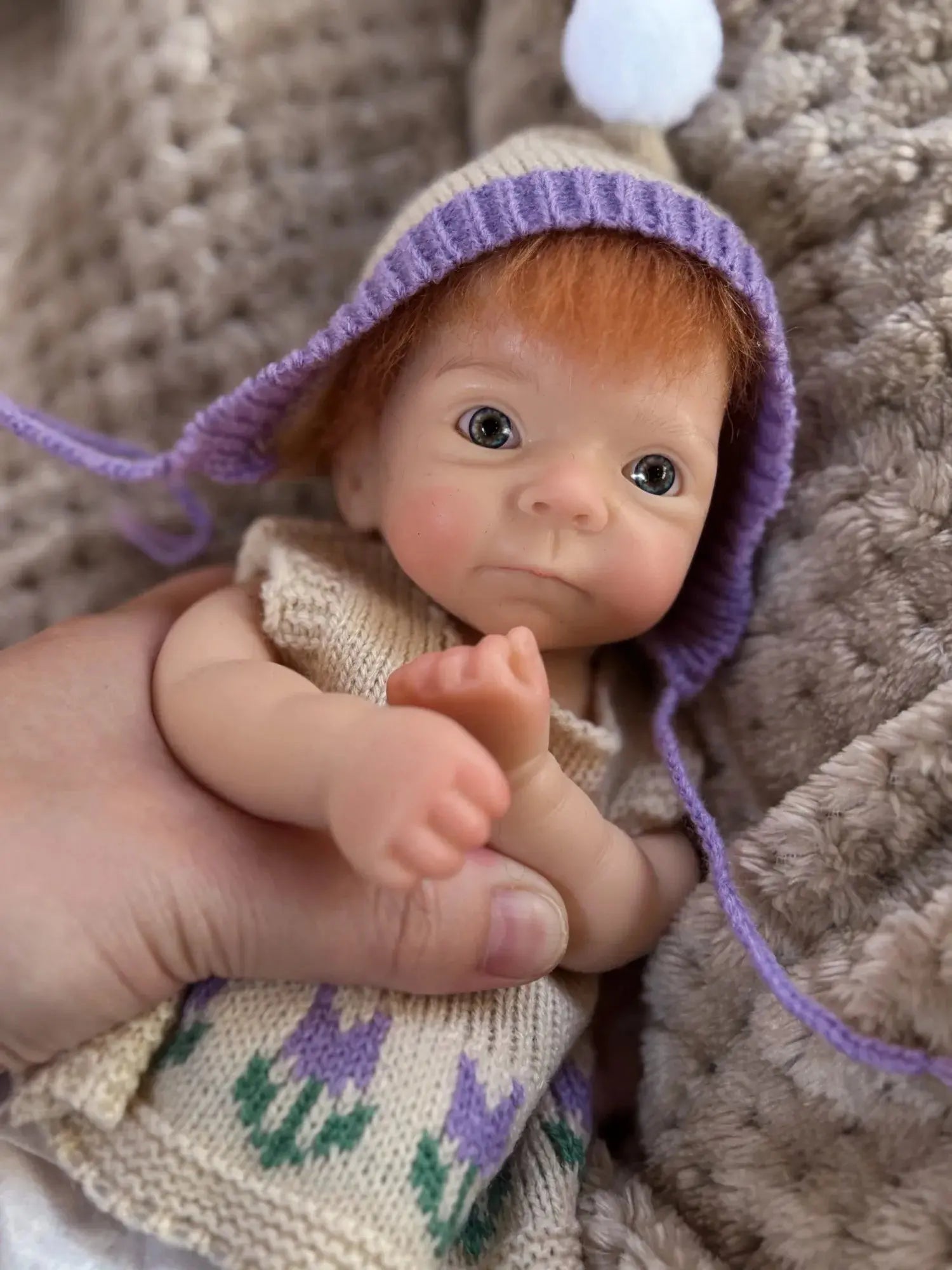 Image of Reborn Baby Dolls 1Pc 10Inch Open Mouth Girl With Hair Full Solid