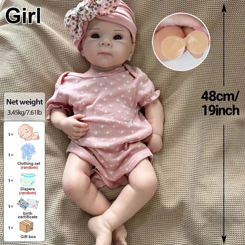 Image of Reborn Baby Dolls Realistic 19Inch Bettie Silicone Reborn Dolls