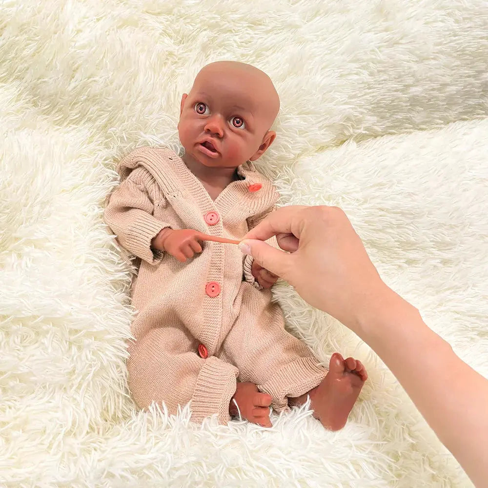 Image of Reborn Baby Dolls Full Platinum Silicone Body Baby Black Girl Reborn