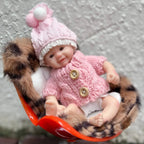 Image of Reborn Baby Dolls 15Cm Can Washable Mini Vivienne Solid Silicone Bebe
