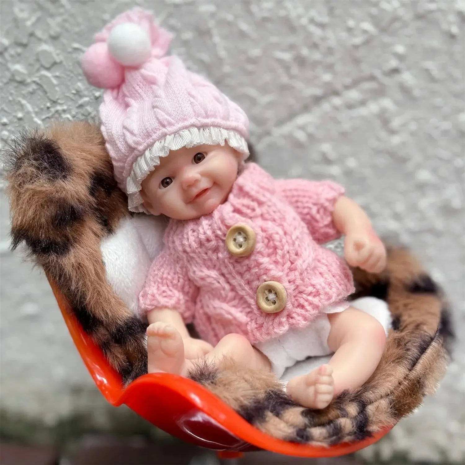 Image of Reborn Baby Dolls 15Cm Can Washable Mini Vivienne Solid Silicone Bebe