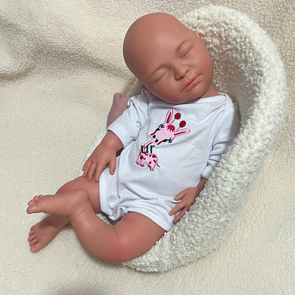 Image of Reborn Baby Dolls 22" Weighted Black Reborn Doll Soft Full Silicone